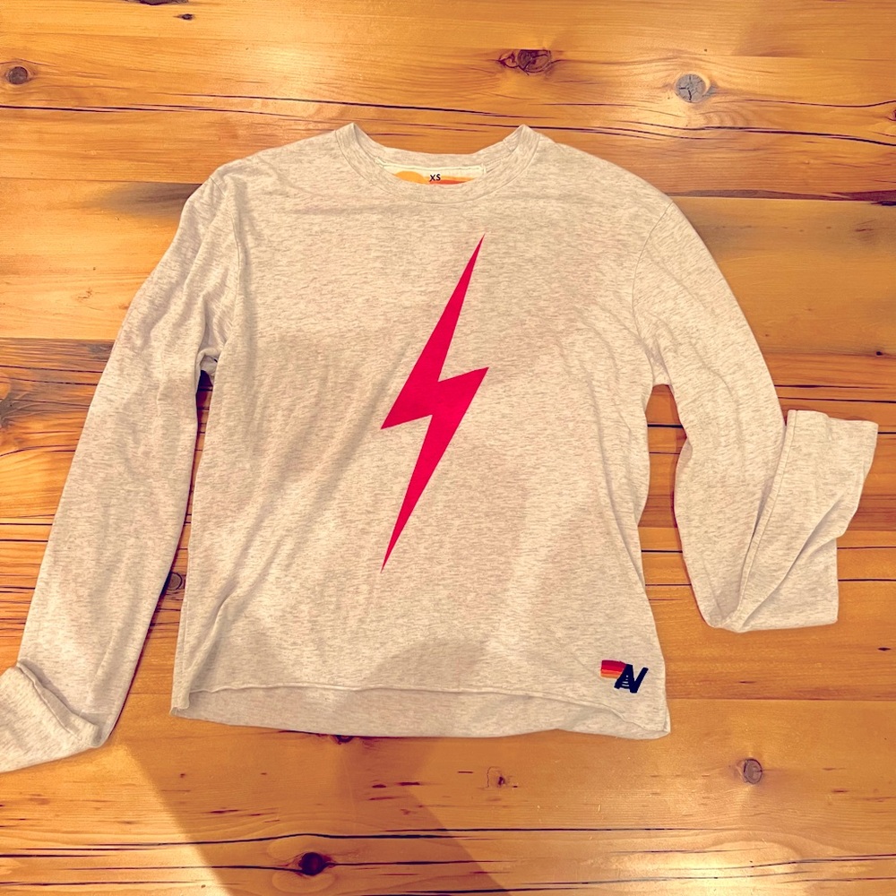 Aviator Nation, Woman’s XS, Gray, Long sleeve Bolt